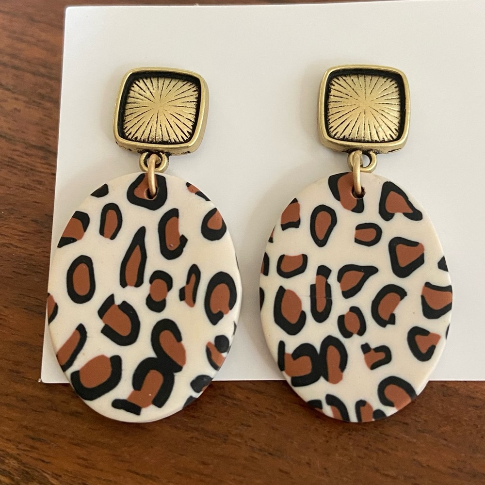 Clay Leopard Earrings